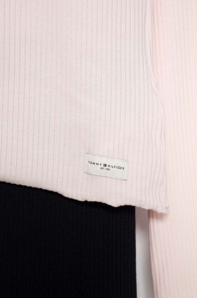 Дитяча піжама Tommy Hilfiger колір рожевий однотонна фото 3