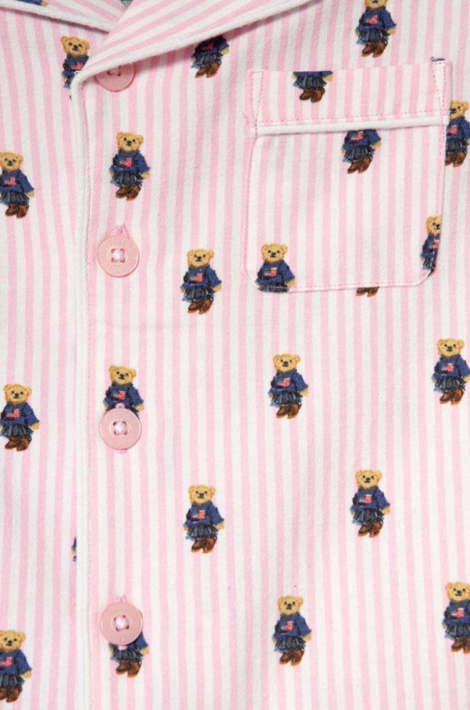 Дитяча бавовняна піжама Polo Ralph Lauren колір рожевий візерунок (3585004) фото 3