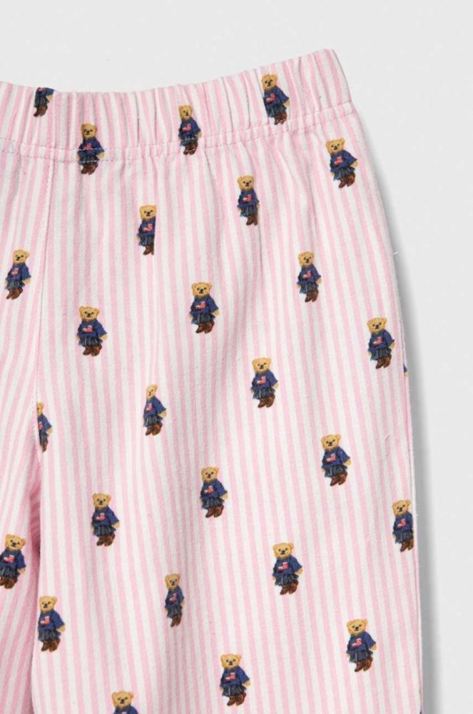 Дитяча бавовняна піжама Polo Ralph Lauren колір рожевий візерунок (3585004) фото 4