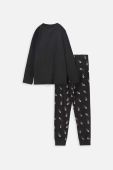 Дитяча бавовняна піжама Coccodrillo колір чорний візерунок