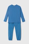 Дитяча бавовняна піжама United Colors of Benetton з принтом колір блакитний (3545654)