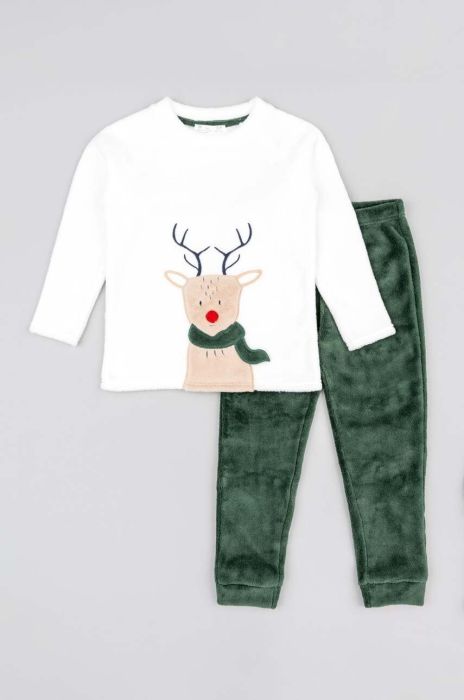 Дитяча піжама zippy колір зелений з принтом