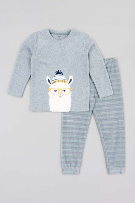 Дитяча піжама zippy колір сірий з аплікацією
