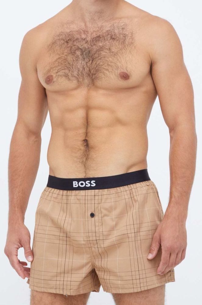 Бавовняні боксери BOSS 2-pack колір бежевий (3480395) фото 5