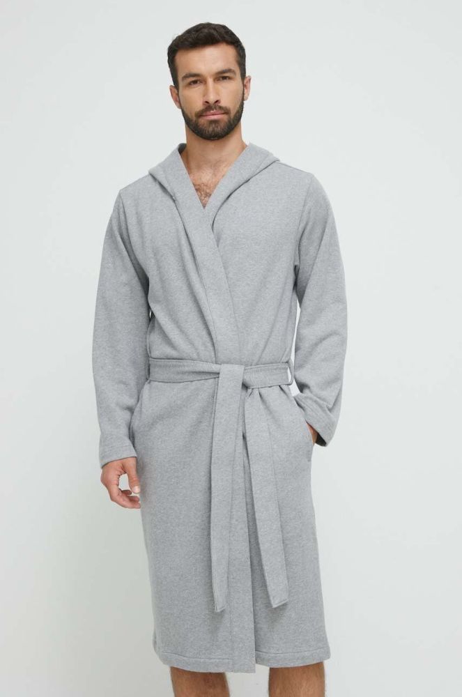 Бавовняний халат BOSS колір сірий (3302556)