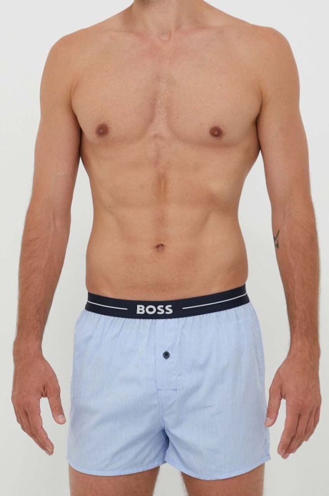 Бавовняні боксери BOSS 3-pack колір блакитний (3393712) фото 3