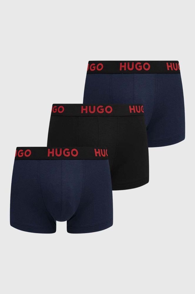 Боксери HUGO 3-pack чоловічі колір синій (3480405)