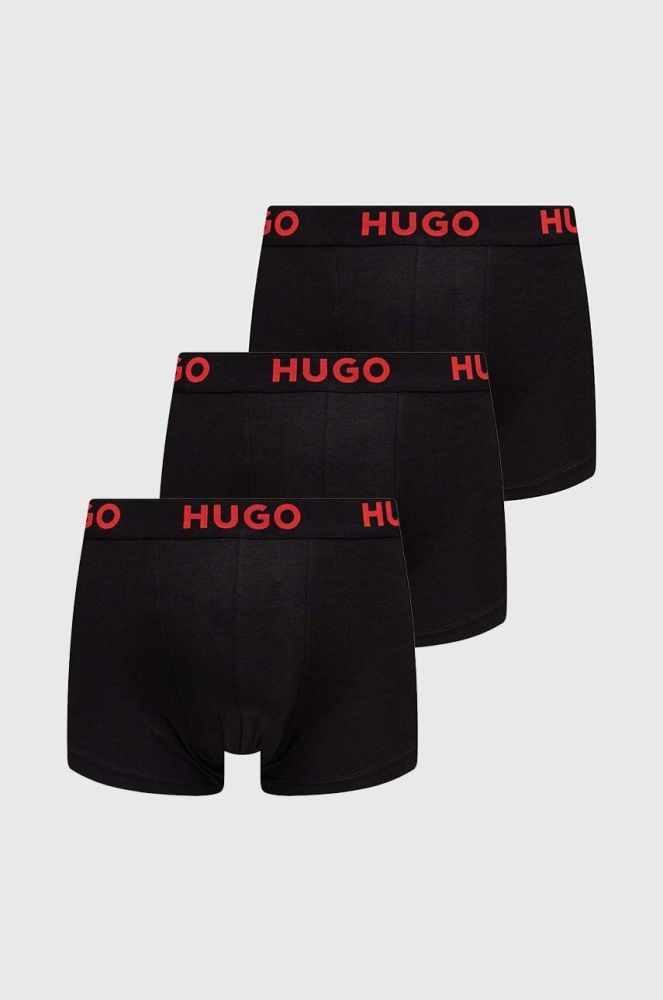 Боксери HUGO 3-pack чоловічі колір чорний (3299005)