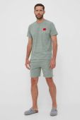 Піжама HUGO чоловіча колір зелений з аплікацією