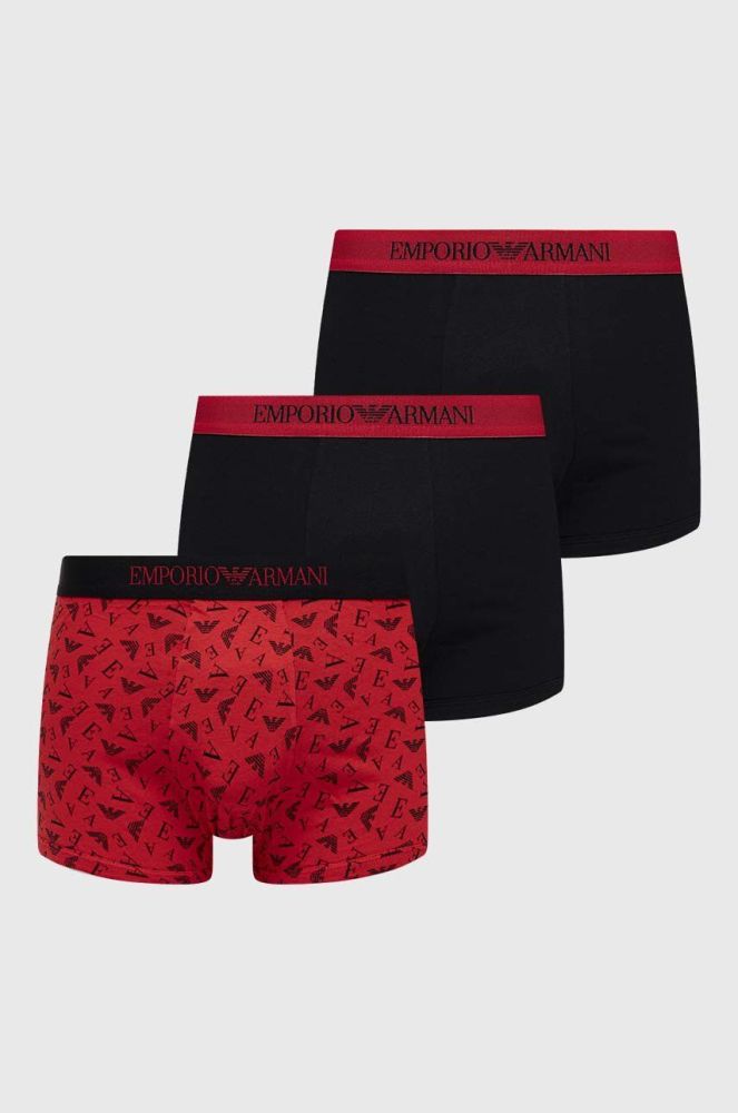 Бавовняні боксери Emporio Armani Underwear 3-pack колір барвистий (3597316)