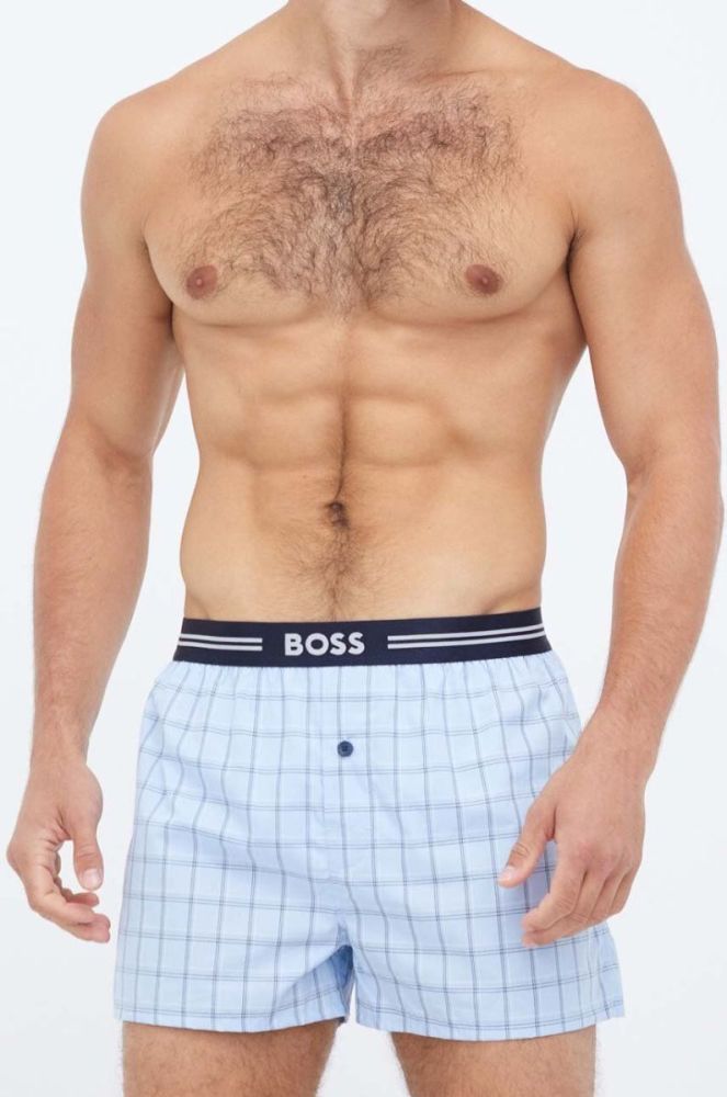 Бавовняні боксери BOSS 3-pack колір блакитний (3506316) фото 8
