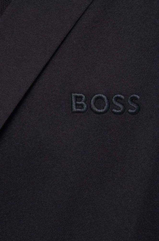 Бавовняний халат BOSS колір чорний (3609035) фото 4