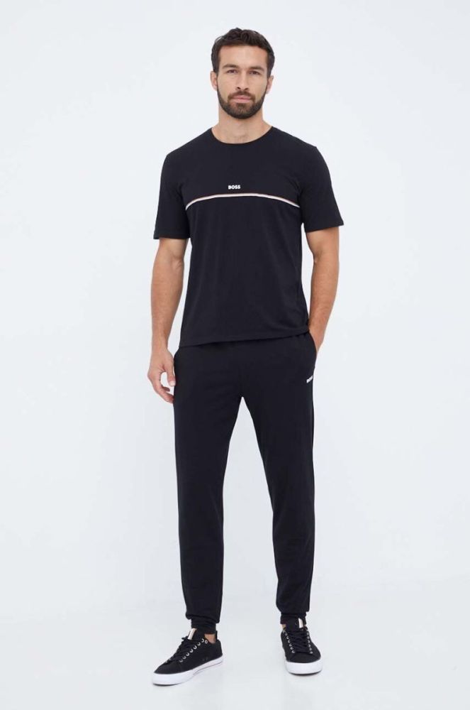 Штани лаунж BOSS колір чорний з принтом (3506333) фото 2