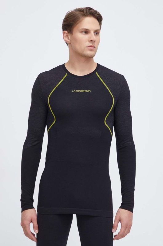 Функціональний лонгслів чоловічий з мериносовою вовною La Sportiva Wool40 Aero колір чорний фото 4