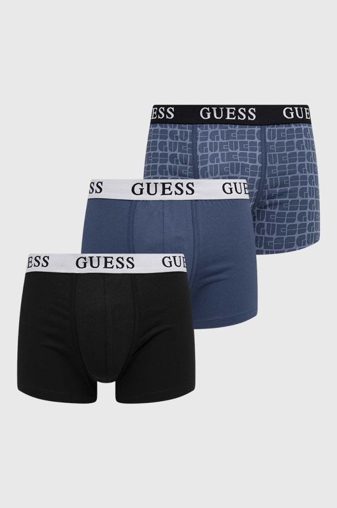 Боксери Guess 3-pack чоловічі колір блакитний (3537218)