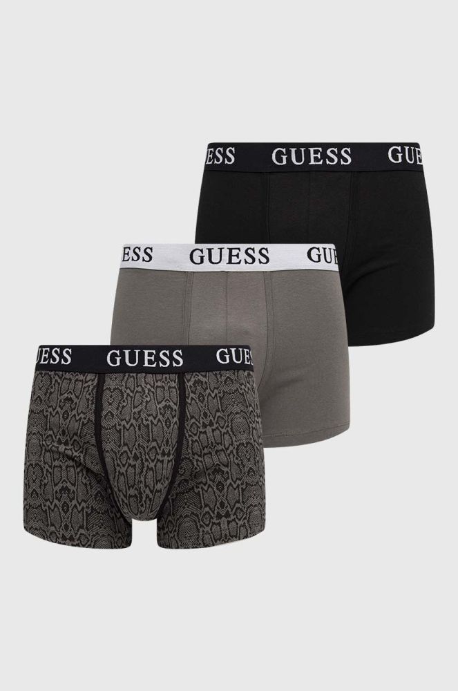 Боксери Guess 3-pack чоловічі колір сірий (3537213)