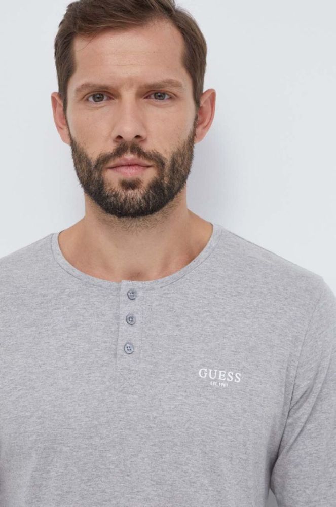 Бавовняна піжама Guess однотонна колір блакитний фото 5