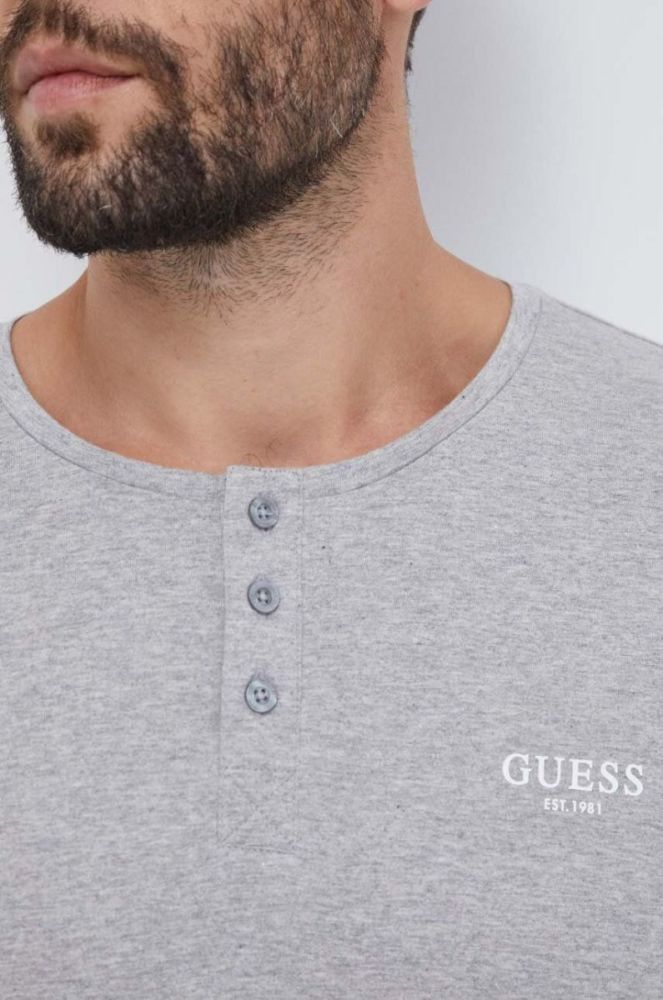Бавовняна піжама Guess однотонна колір блакитний фото 6