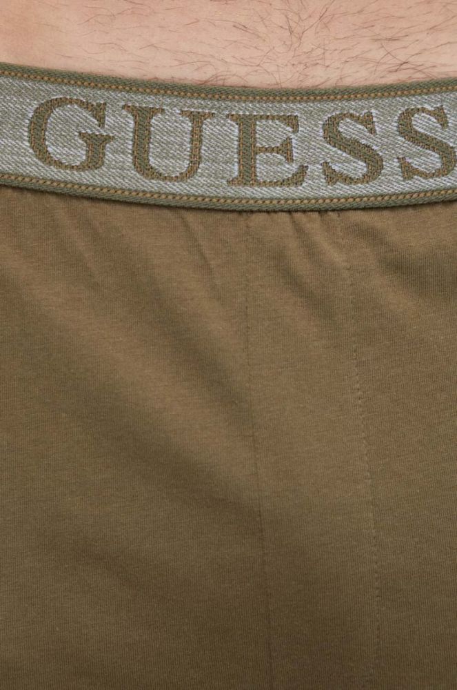 Бавовняна піжама Guess колір чорний однотонна фото 7