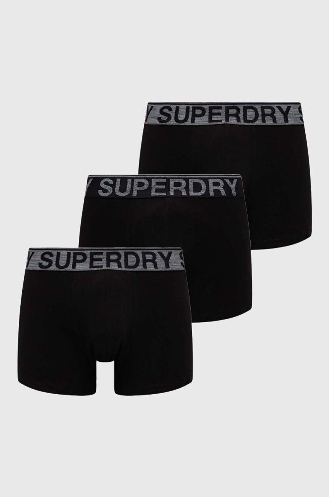 Боксери Superdry 3-pack чоловічі колір чорний (3678353)