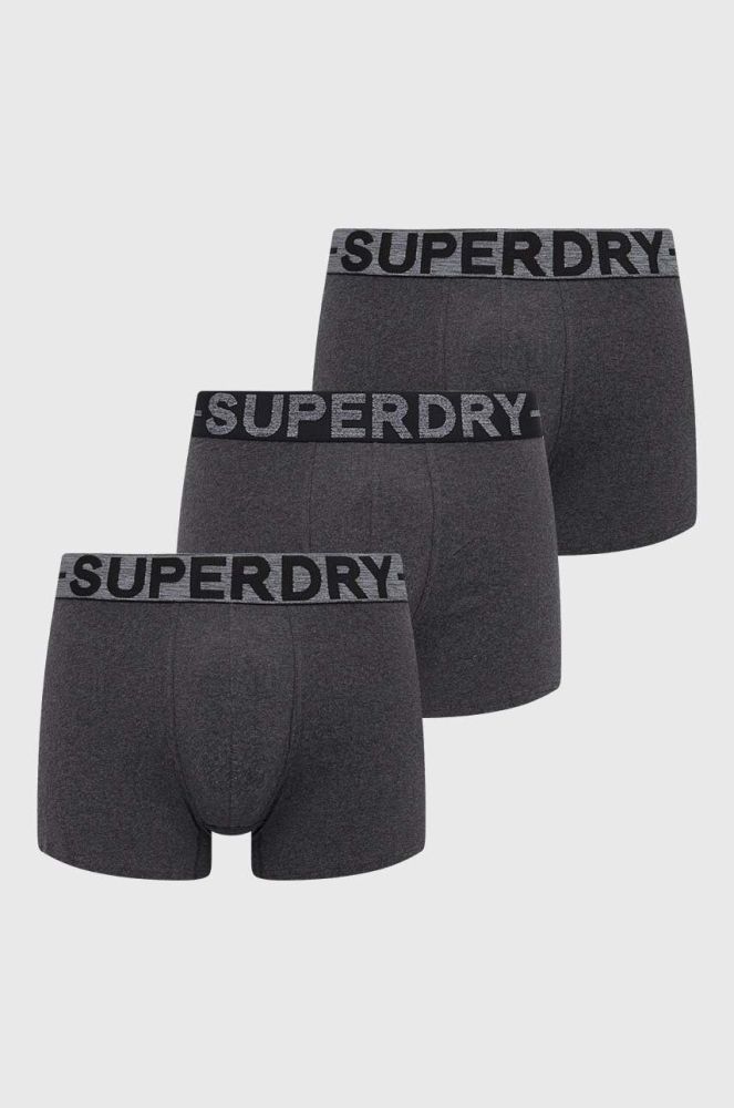 Боксери Superdry 3-pack чоловічі колір сірий