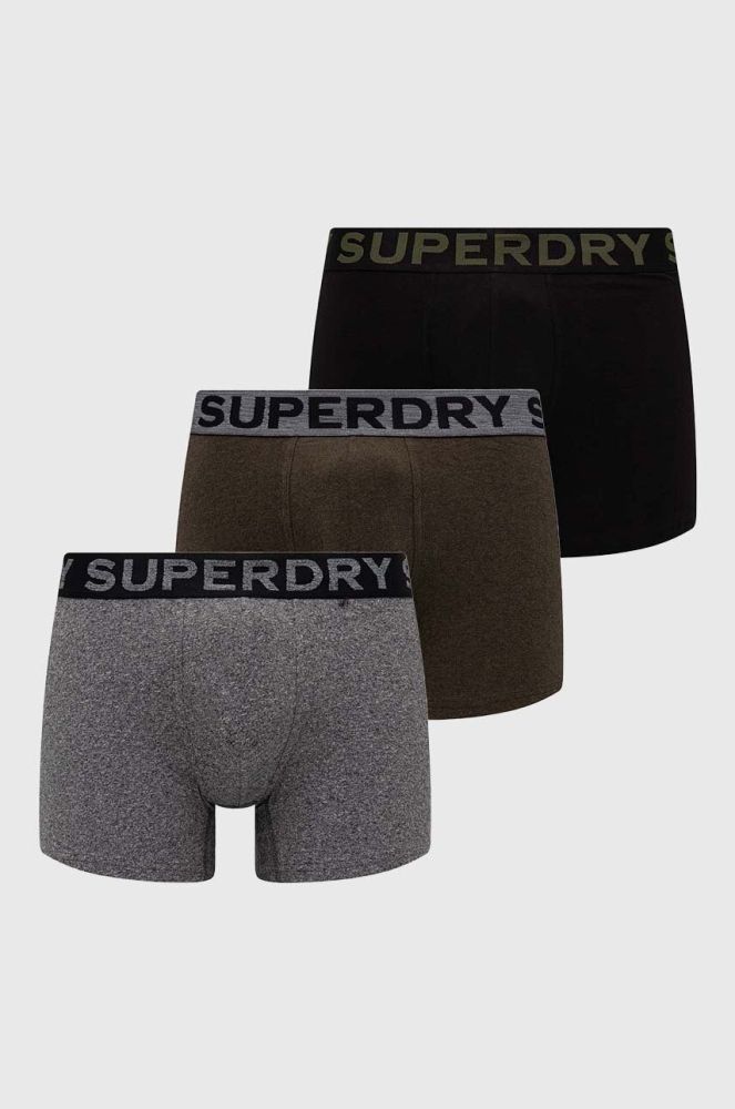 Боксери Superdry 3-pack чоловічі колір чорний (3678377)