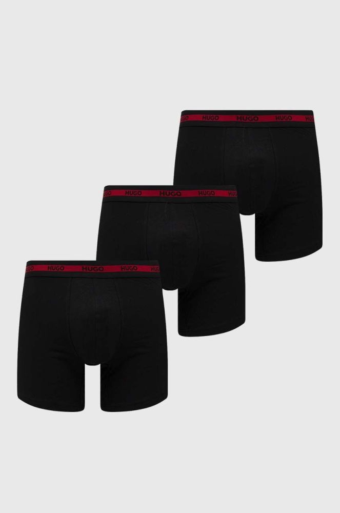 Боксери HUGO 3-pack чоловічі колір чорний (3485240)