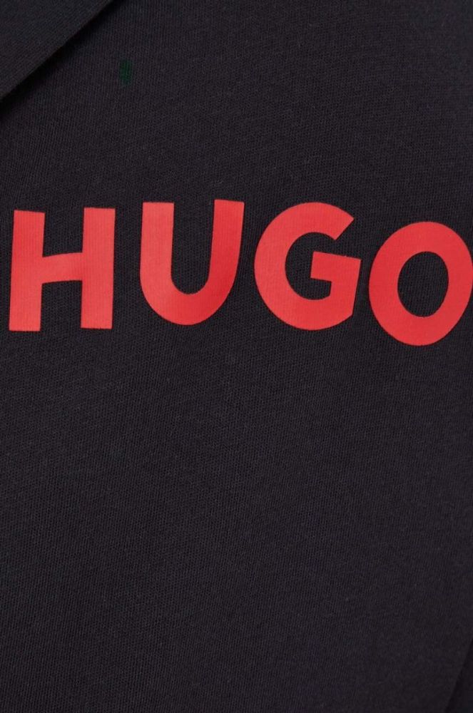 Бавовняний халат HUGO колір чорний (3499874) фото 6