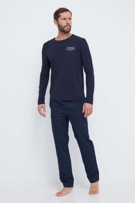 Піжама Tommy Hilfiger чоловіча колір синій з принтом