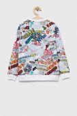 Дитяча бавовняна кофта Guess колір білий візерунок