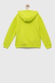 Дитяча бавовняна кофта Guess колір зелений з капюшоном з аплікацією (3293570)