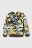 Дитяча бавовняна кофта Guess колір жовтий з капюшоном візерунок (3369004)