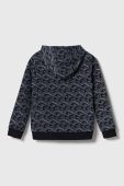 Дитяча бавовняна кофта Guess колір синій з капюшоном візерунок (3368999)