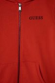 Дитяча кофта Guess колір червоний з капюшоном меланж