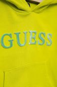 Дитяча бавовняна кофта Guess колір зелений з капюшоном візерунок (3296469)
