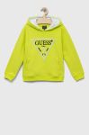 Дитяча бавовняна кофта Guess колір зелений з аплікацією (3293614)