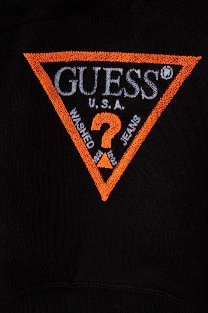 Дитяча бавовняна кофта Guess колір чорний з аплікацією (3517524) фото 3