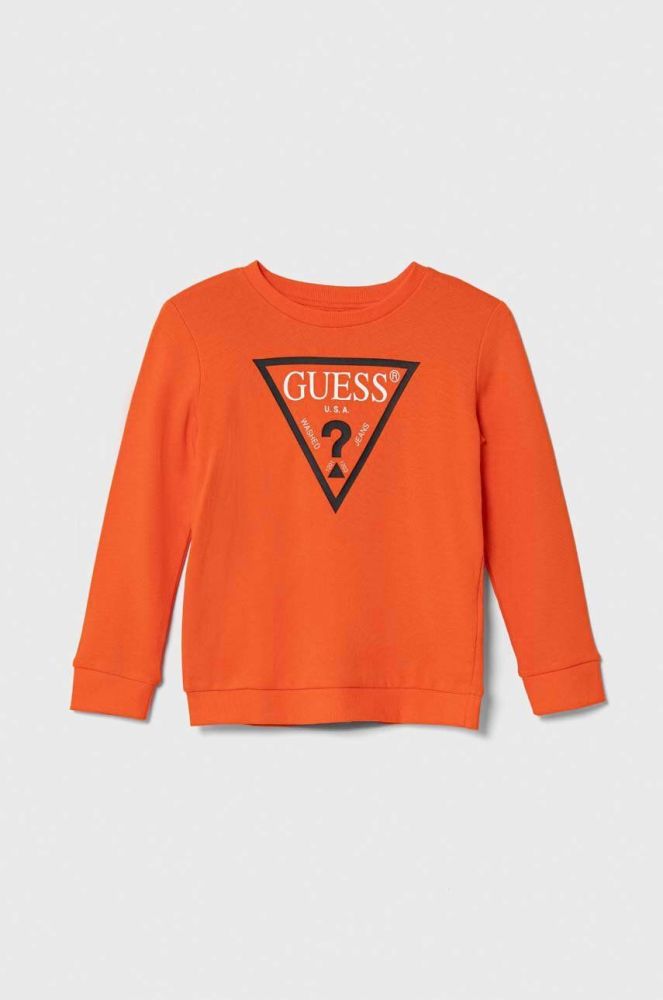 Дитяча бавовняна кофта Guess колір помаранчевий візерунок (3362372)