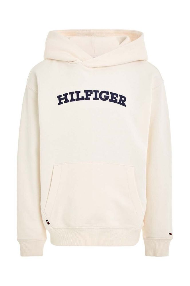 Дитяча кофта Tommy Hilfiger колір білий з капюшоном з аплікацією (3321705)