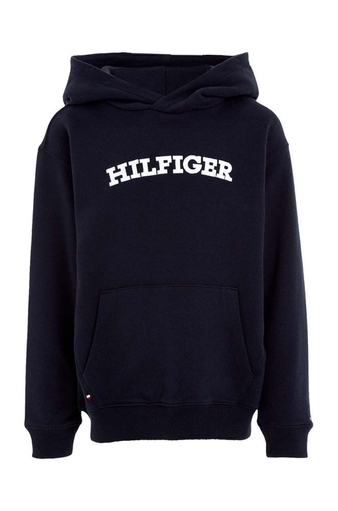 Дитяча кофта Tommy Hilfiger колір синій з капюшоном з аплікацією (3312782)