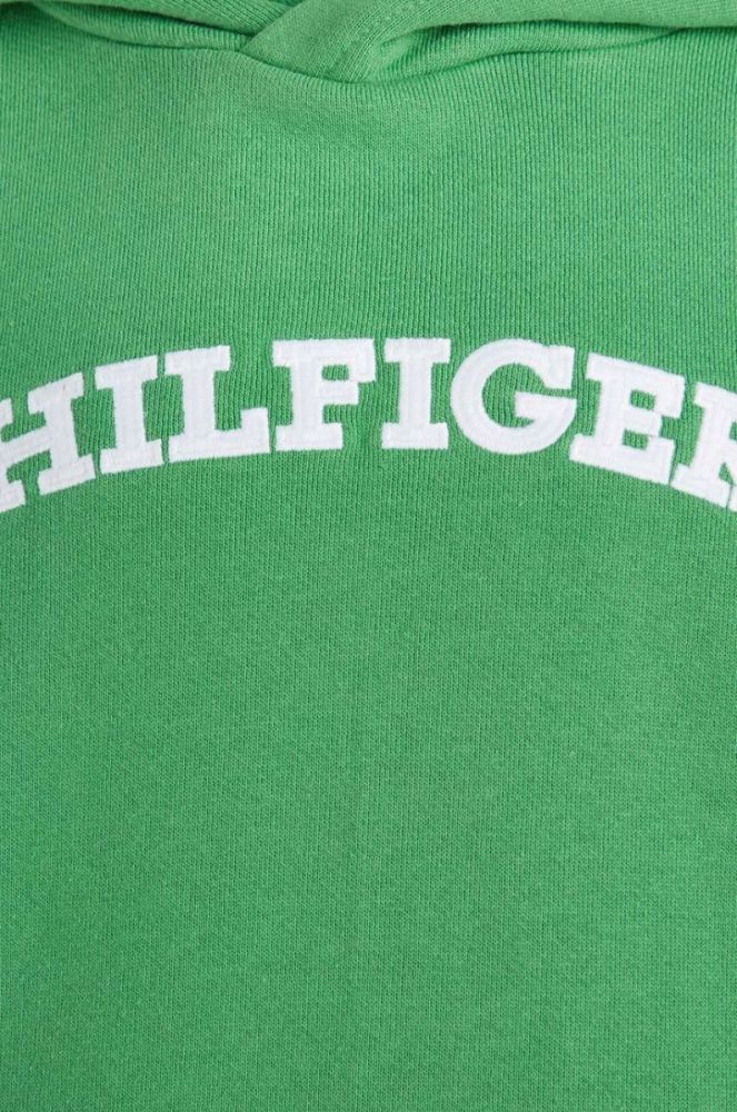 Дитяча кофта Tommy Hilfiger колір зелений з капюшоном з аплікацією (3312788) фото 3