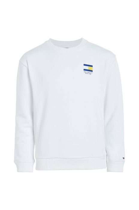 Дитяча бавовняна кофта Tommy Hilfiger колір білий з принтом (3372353)