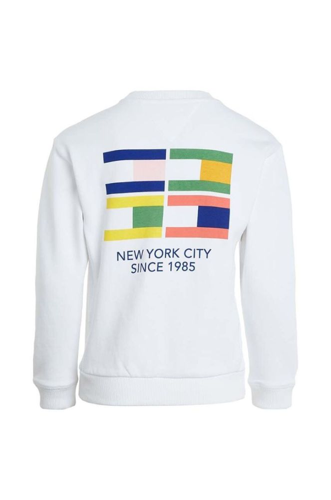 Дитяча бавовняна кофта Tommy Hilfiger колір білий з принтом (3372353) фото 2