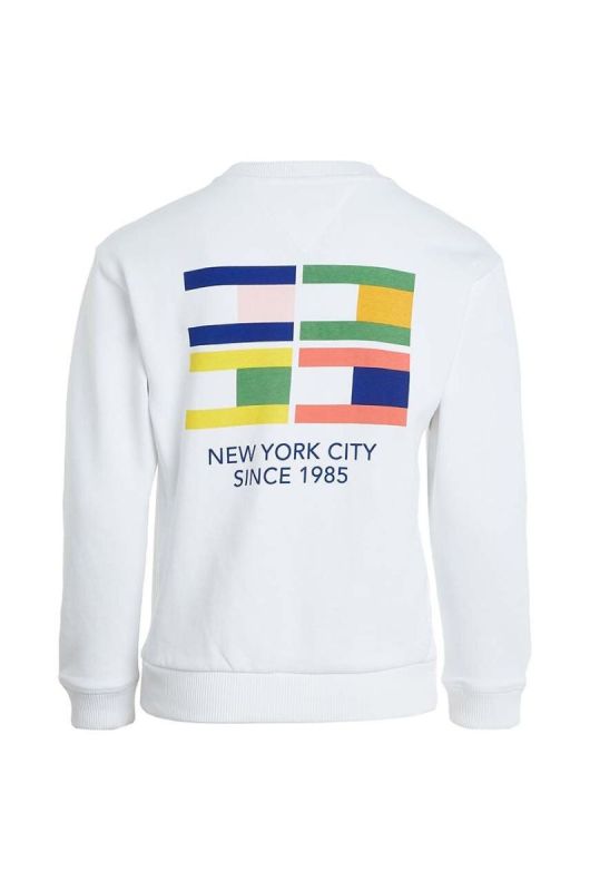 Дитяча бавовняна кофта Tommy Hilfiger колір білий з принтом (3372353) фото 2