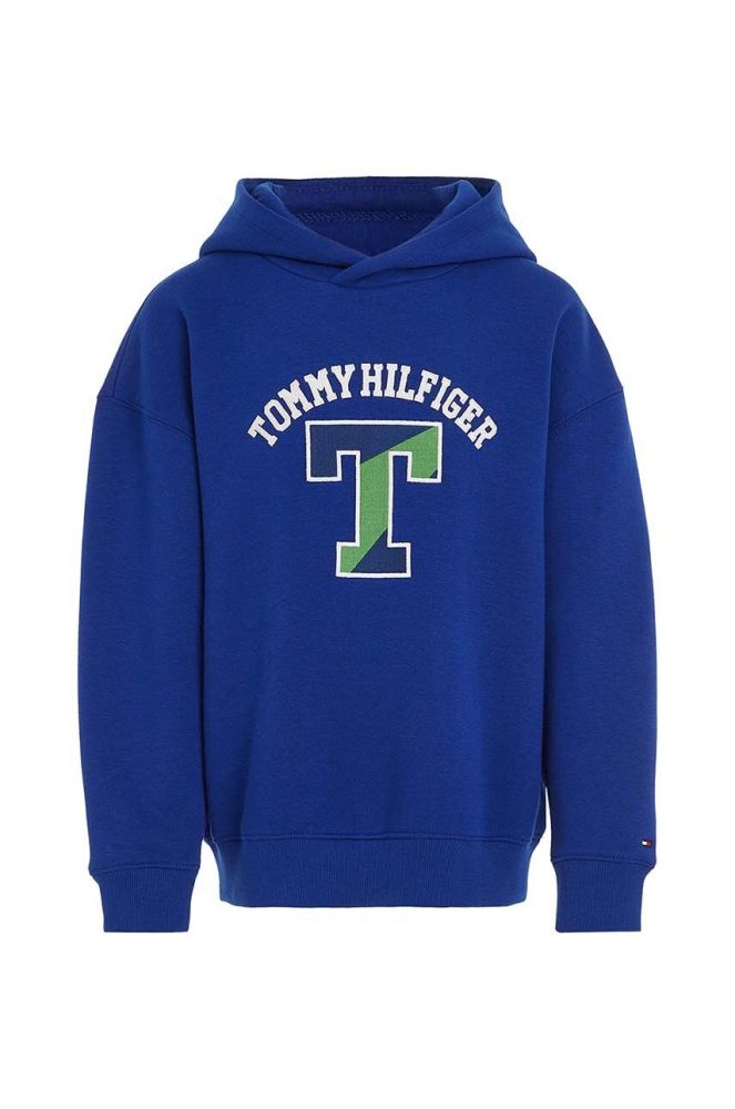 Дитяча кофта Tommy Hilfiger з капюшоном з аплікацією колір блакитний (3312795)