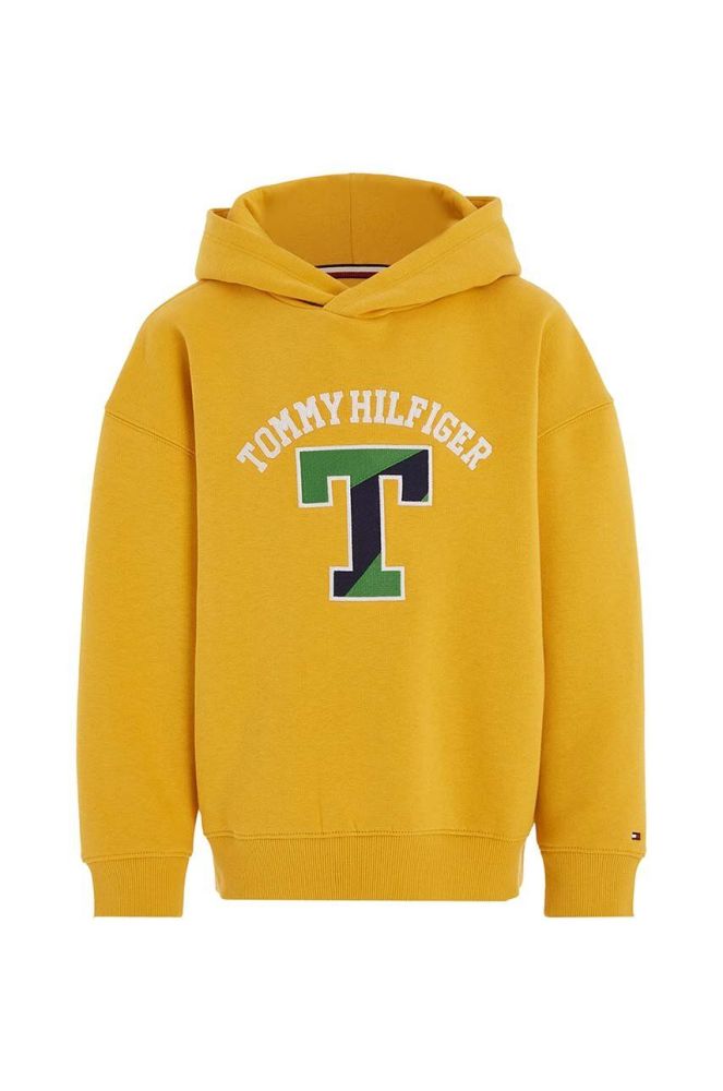 Дитяча кофта Tommy Hilfiger колір жовтий з капюшоном з аплікацією (3312815)