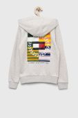 Дитяча кофта Tommy Hilfiger колір сірий з капюшоном з принтом (3324444)