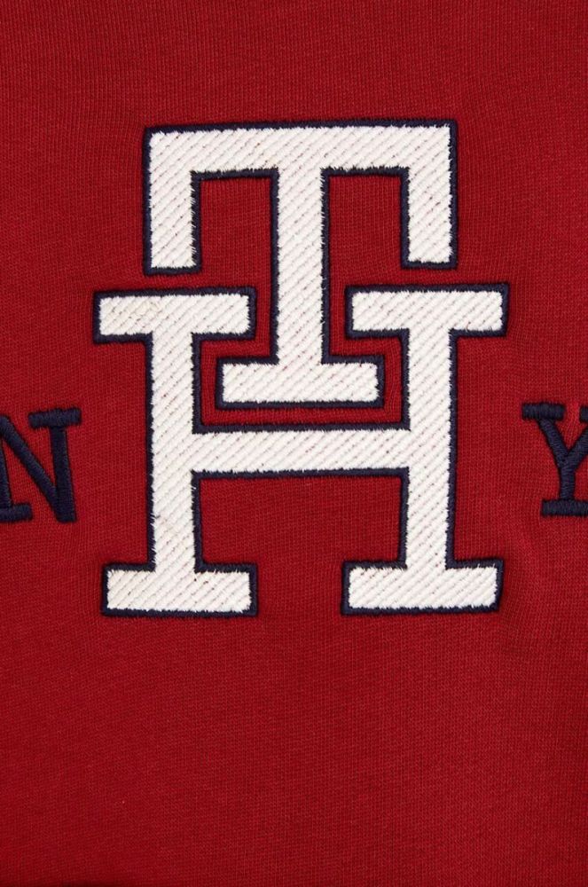 Дитяча кофта Tommy Hilfiger колір червоний з капюшоном з аплікацією (3380841) фото 3