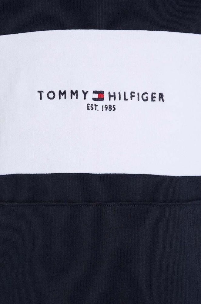 Дитяча бавовняна кофта Tommy Hilfiger колір синій з капюшоном візерунок (3480423) фото 3