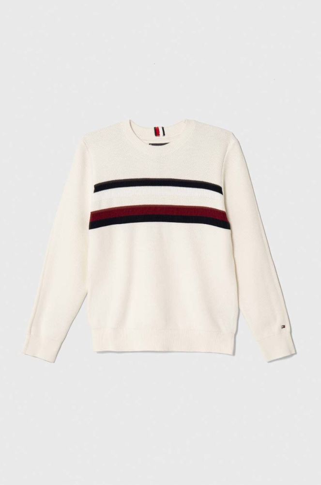 Дитячий бавовняний светр Tommy Hilfiger колір білий (3372373)